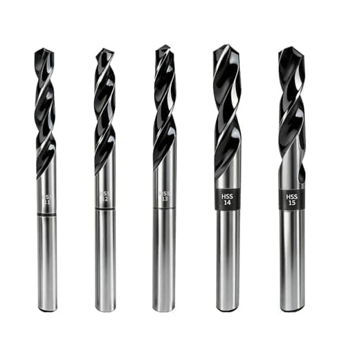 Image of NORTOOLS Blacksmith Drill Bit,5-Piece Heavy-Duty Drill Bit Set, 1/2" Straight Shank HSS Twist Drills (11-12-13-14-15mm) - For Iron, Steel, Stainless Steel, Wood & More