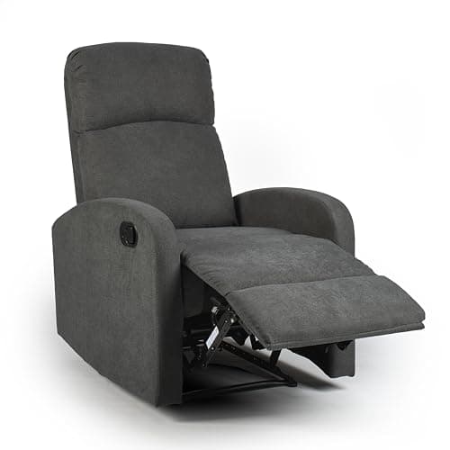 Image of EVRE Recliner Arm Chair with Adjustable Leg Rest and Reclining Functions Fabric - Charcoal