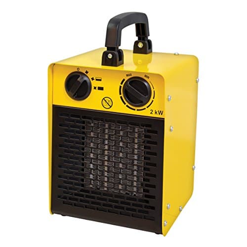 Image of Benross 42440 2000W Industrial Fan Heater/Adjustable Thermostatic Control/Cool Air Setting/Dual Overheat Protection/Portable With Carry Handle/Low Noise