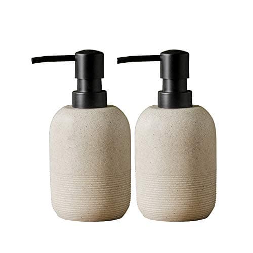 Image of 2pcs/Set Beige Soap Dispenser Set,Hand Soap Lotion Dispenser for Bathroom, for Elegant Bathroom Décor，soap Dispenser for Kitchen Sink