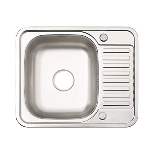 Image of XEMQENER 201 Stainless Steel Kitchen Sink Single Bowl Sinks with Silencer Pad for Home Use Kitchen Bar Small Restaurant (with The downpipe Kit)