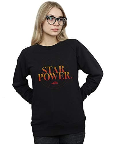 Image of Marvel Women's Captain Marvel Star Power Sweatshirt Black Small
