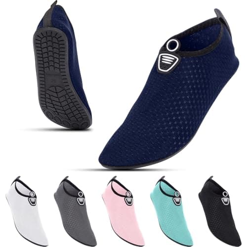 Image of ADUDVLO Beach Shoes Water Shoes Women Men Quick Dry Sea Shoe Breathable Aqua Swim Shoe Lightweight Barefoot (Navy Blue, Adult, Men, 7, Numeric, UK Footwear Size System, Medium)