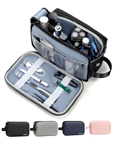 Image of Ckakipee Toiletry Bag for Men & Women, Large Travel Wash Bag Water-Resistant Makeup Bag, Dopp Kit Shaving Bag Organiser with Handle for Holiday, Gym & Bathroom - Black