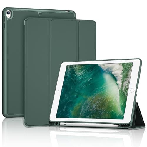 Image of ProCase for iPad Air 3rd 10.5" 2019 / iPad Pro 10.5" 2017 Case, Smart Stand Cover with Pencil Holder Soft TPU Back for iPad 10.5 Inch -Mgreen