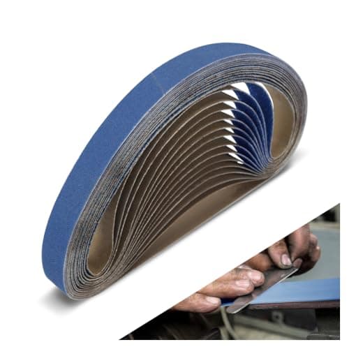 Image of 25 x 762 MM Sanding Belts, 15 Pcs Assorted Grits (40/60/80/120/150), Zirconia Sanding Belts for Metal Polishing, Woodworking, Derusting