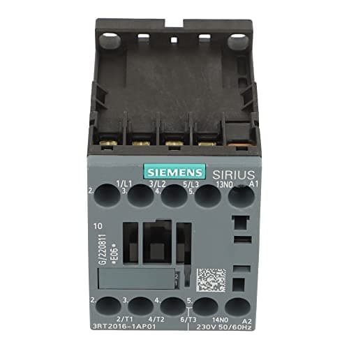 Image of 3RT2016-1AP01 | SIEMENS POWER CONTACTOR, AC3, 9A, 4KW/400V, 1NO, 230VAC, 50/60HZ, 3 POLE, SIZE S00, SCREW TERMINAL