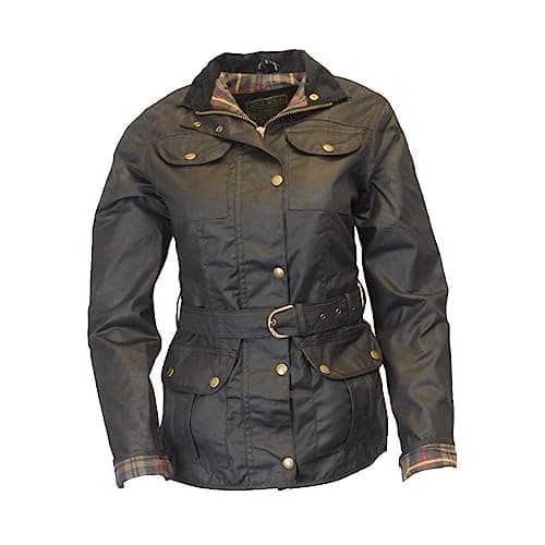 Image of WALKER AND HAWKES - Ladies Wax Florence Motorcycle Jacket - Black - 16