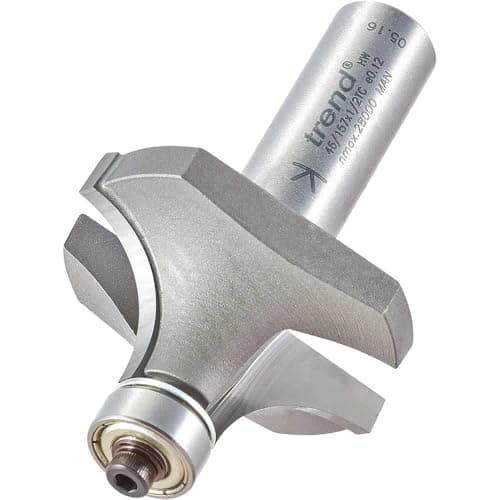 Image of Trend Professional Bearing Guided Ovolo Router Cutter, 15mm Radius, 1/2 Inch Shank, 42.7mm Cut Diameter & 22.3mm Cut Length, Two Bearings, Tungsten Carbide Tipped, 46/157X1/2TC