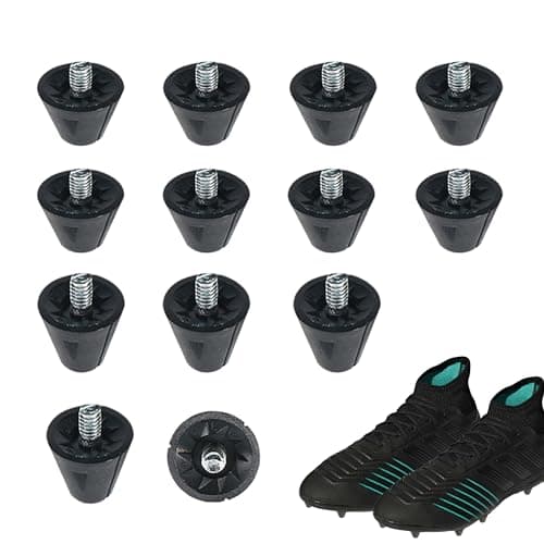 Image of 12PCS Replacement Football Studs Black Football Studs 2 Sizes Plastic Studs for Football Boots Anti-Slip Metal Studs Football Boots for Adult Children Soccer Shoes Various Outdoor Activities Black