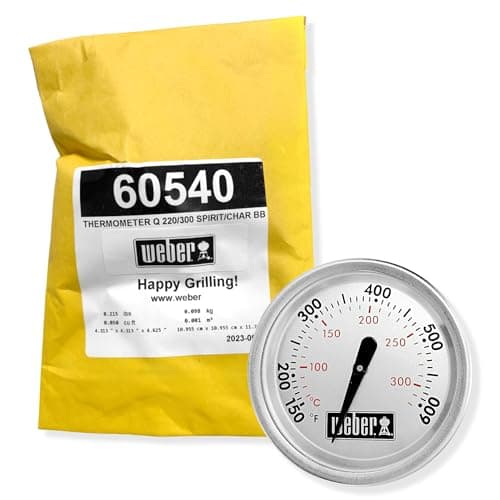 Image of Weber 60540 Charcoal, Spirit, Q Grill Replacement Thermometer, 1-13/16" Diameter