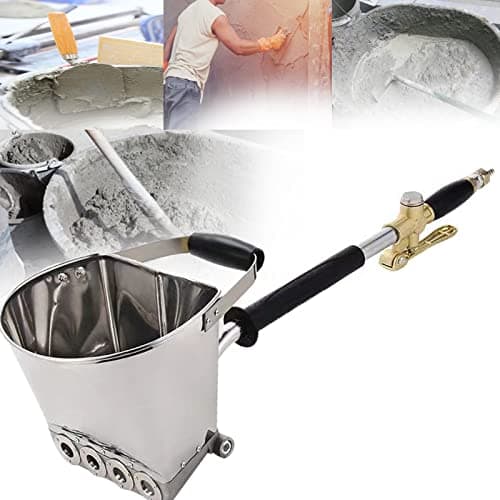 Image of Cement Mortar Spray Gun, Stucco Sprayer 4 Jet Hopper Plaster Concrete Sprayer, Stainless Steel, for Concrete Wall Coating, Interior & Exterior Construction