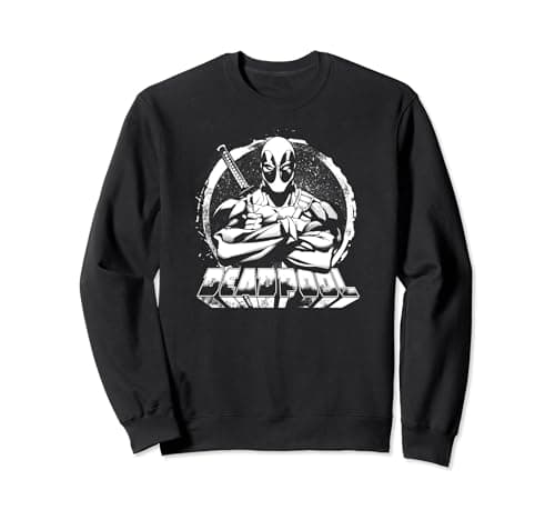 Image of Marvel Deadpool Arms Crossed Chalk Out Badge Sweatshirt