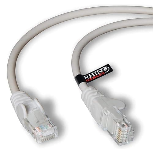 Image of rhinocables CAT 6 High-Speed Gigabit Ethernet Cable - Patch Network Lead for LAN| Snagless UTP With LSZH Jacket | RJ45 Connector - Internet, Router, Modem, Smart TV, PC & More (10m, Grey, Pack of 1)
