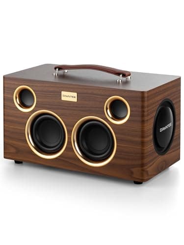 Image of Dawntide V8 Portable Bluetooth Speaker, 240W Peak Power Retro Wooden Audio System with 6 Drivers Subwoofers/Tweeters, HDMI ARC for TV, USB DAC, 24H Playtime, HiFi Sound for Home & Outdoor Camping