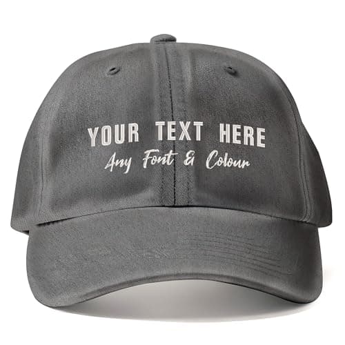 Image of Purple Print House Custom Embroidered Vintage Dad Cap Hat Personalised Embroidery Cap Text Logo Men Women Unisex Gifts, One Size, Black