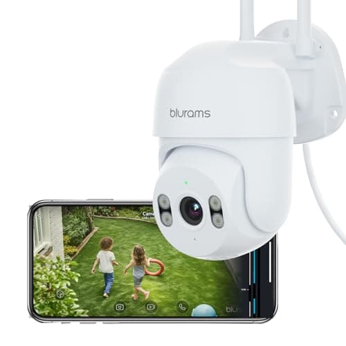 Image of blurams Security Camera Outdoor, 2K CCTV Cameras House Security, IP66 WiFi Camera 360° Pan/Tilt, Color Night Vision, Motion/Sound Detection, 2-Way Talk, Siren, Cloud&SD, Works with Alexa
