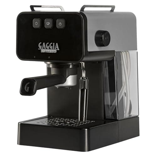 Image of Gaggia Espresso Deluxe Manual Coffee Machine and Cappuccino Maker with Milk Frother, Storm Grey