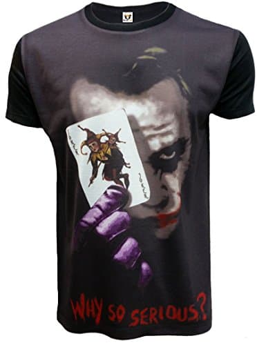 Image of New WHY SO SERIOUS Joker Sublimation T Shirt/Funny/Batman Heath Ledger/TOP/TEE (M) Black