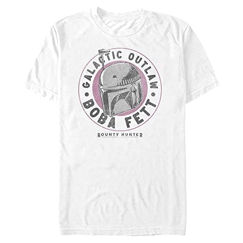 Image of STAR WARS Big & Tall Book of Boba Fett Light Outlaw Men's Tops Short Sleeve Tee Shirt, White, 4X-Large, White, 4XL