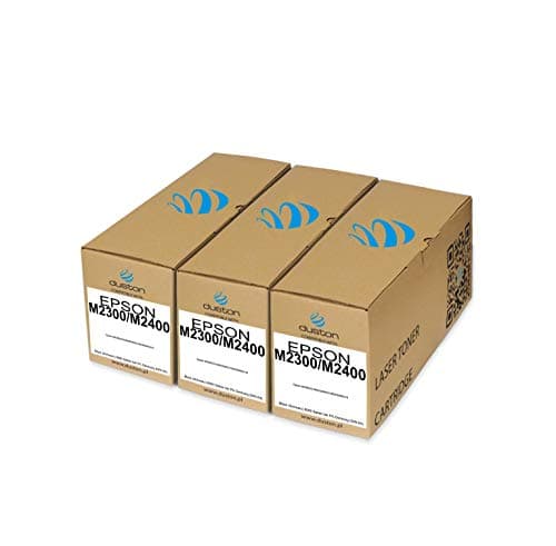 Image of duston 3x M2300/M2400, S050584 Regenerated black toner cartridge compatible with Epson M2300 M2310 MX20 MX21 M2400 M2410