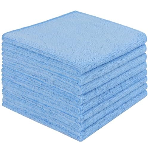 Image of AIDEA Microfibre Cloth Pack of 8, Multifunctional Reusable Cleaning Cloths, Lint Free Streak Free Washable Cloth Duster for House, Kitchen, Car, Motorbike, Windows 30 x 30 cm, Blue