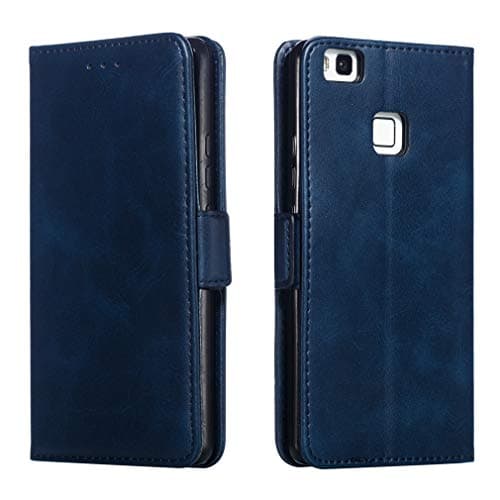 Image of LMFULM® Case for Huawei P9 lite 2016 / VNS-L31 (5.2 Inch) PU Leather Case Magnetic Wallet Case Stand Flip Case Cover for Huawei P9 lite 2016 Blue