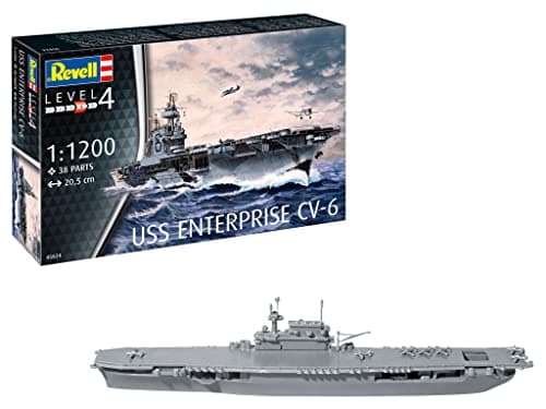 Image of Revell 05824 USS Enterprise CV-6 1:1200 Scale Unbuilt/Unpainted Plastic Model Kit