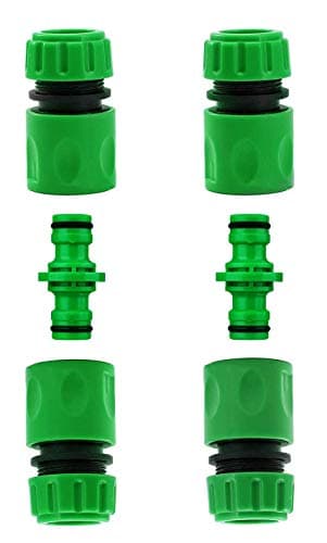 Image of CaLeQi 2PCS Double Male Hose Connectors & 4PCS End Quick Connectors for Hose Pipe fitting 1/2" Plastic Tap Connector