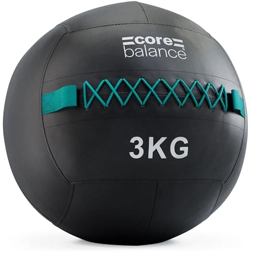 Image of Core Balance Wall Ball 3kg, Weighted Exercise Ball for Dynamic Home, Gym & HIIT Workouts, Build Strength, Power, Endurance & Cardio Fitness, Heavy Duty PVC, Comfortable Grip, Balanced Weight, 35cm