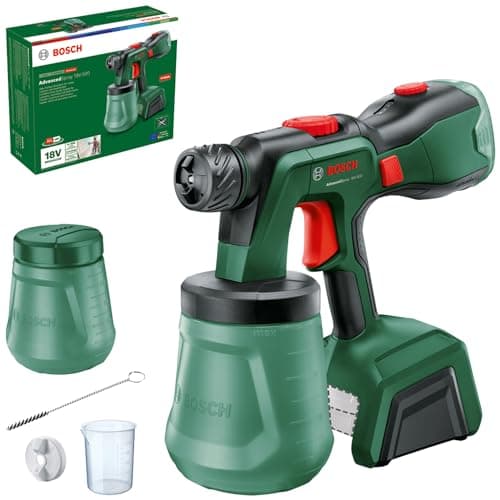 Image of Bosch Cordless Paint Sprayer AdvancedSpray 18V-500 (for Dispersion/Latex Paints, Varnishes & Lacquers; 3m²/min; 2X 1200ml Container; 18V System; Without Battery)