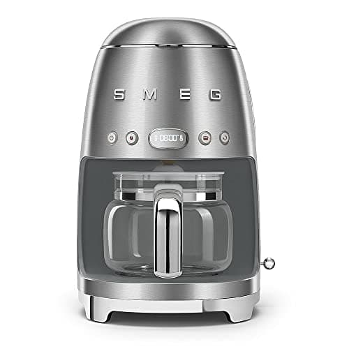 Image of Smeg DCF02SSUK Drip Coffee Machine, Auto-Start Mode, Reuseable Filter, Digital Display, Anti-Drip System, Aroma Intensity Option, 1.4 Litre Tank, Stainless Steel
