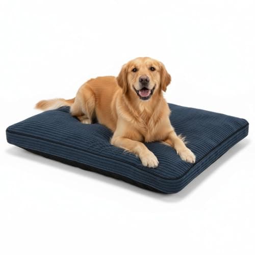 Image of MH Home Dog Bed With Removeable Washable Cover, Pet Cat Beds Cushion Mattress, Soft Warm Dog Mat Pad For Dogs (Large 75 x 100 cm, Tweed)