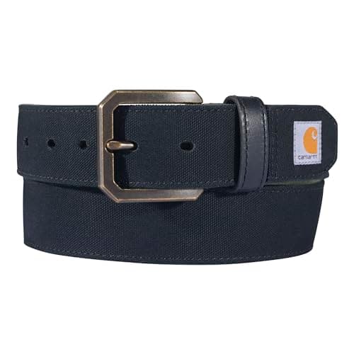Image of Carhartt Men's Casual Rugged Belts, Available in Multiple Styles, Colors & Sizes, Canvas Duck (Black), 34