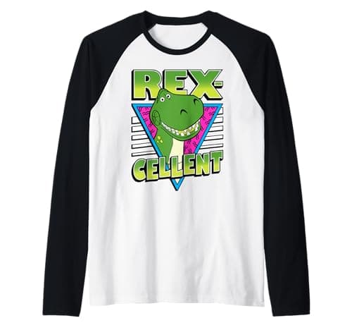 Image of Disney Pixar Toy Story 4 Retro REX-Cellent Portrait Raglan Baseball Tee