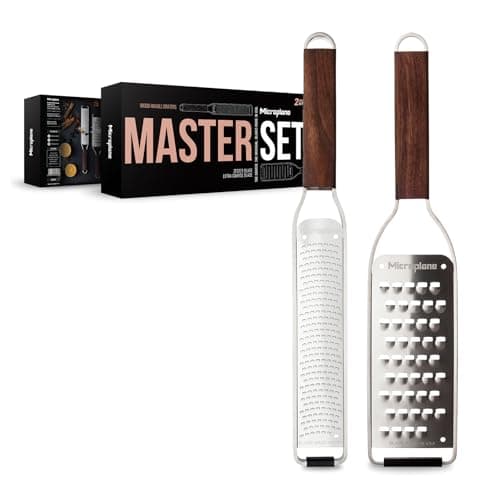 Image of Microplane Kitchen Grater Set (Zester & Extra coarse) for Citrus Fruits, Hard Cheese, Nutmeg, Potato, Zucchini and Carrot with Stainless Steel Blades - Made in USA