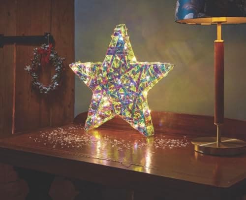 Image of Smart Garden LED OpaLight Christmas Star Decoration - Multicolour - 40cm x 40cm - Battery Powered - Christmas Decoration For Home - Festive Christmas Lights