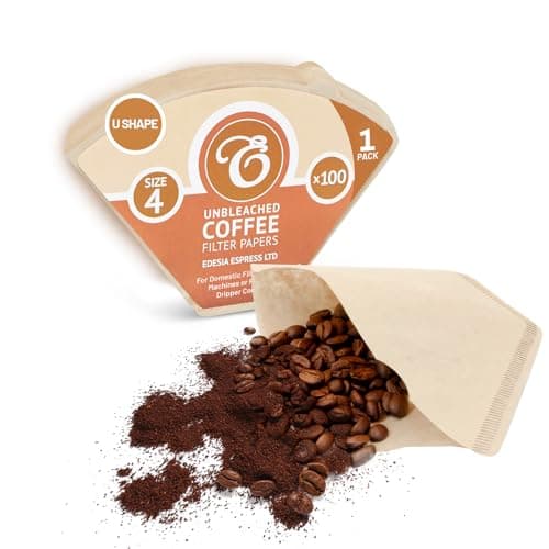 Image of EDESIA ESPRESS – 100 Cone Coffee Filters in Paper – Coffee Filter No.4 for Manual Coffee Maker, Pour-Over and Gentle Brewing – Size 4 Brown