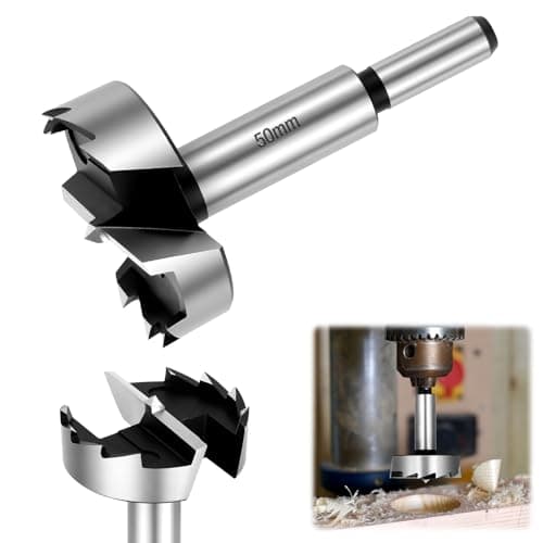 Image of Flintronic 50mm Forstner Drill Bit, Carbide Steel Boring Hole Saw, Tipped Forstner Bit Hole Cutter, forstner Drill Cutter Tool for Hard Wood, Cork, Splint, Plywood, Particle Board