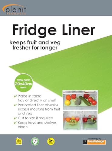 Image of Toastabags Fridge Liner - 2 Pack. Keep Fridge shelves and drawers clean, absorbant pads keeps fruit, vergetable and salad fresher for longer.