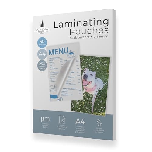 Image of Cathedral Products Pack of 50 A4 Gloss Laminating Pouches 250 Micron