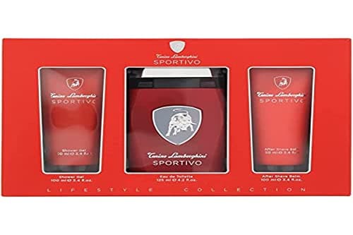 Image of Lamborghini Sportivo 3 Piece Gift Set: Eau De Toilette 125ml - Shower Gel 100ml - Aftershave Balm 100ml