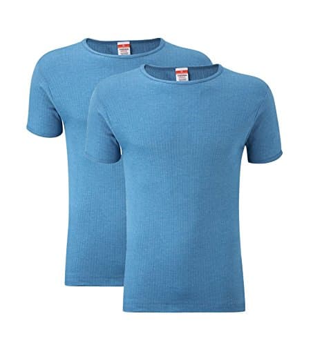 Image of Heatwave® Pack of 2 Men's Thermal T Shirt, Warm Underwear Baselayer Thermals, Medium Blue
