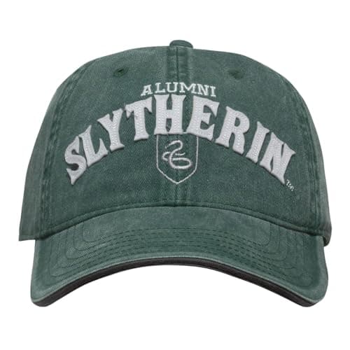 Image of Bioworld Harry Potter Green Slytherin Hogwarts Alumni Adjustable Cap Official Merchandise, Great Gift for Teens or Adults