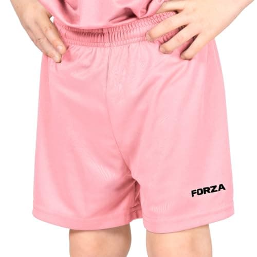 Image of FORZA Kids' Classic Football Shorts [Age 5-14] | Premium Quality Sportswear with Sweat Wicking Properties - Ideal for All Junior Teams and Players (UK, Age, 9 Years, 10 Years, Regular, Pink)