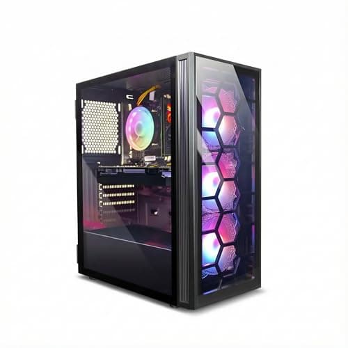 Image of STGsivir Gaming PC, Gaming Computer Desktop Tower, Intel Core i7 8th up to 4.1GHz, Nvidia GeForce RTX 3050 6GB, 32GB DDR4 RAM, 1TB SSD, WIFI 6, BT 5.0, RGB Fan x3, Windows11 Pro
