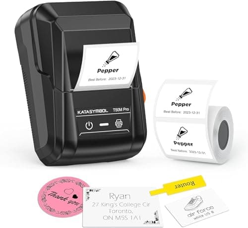 Image of SUPVAN T50M Pro Bluetooth Label Maker Machine with Tape, Wide Waterproof Label, Versatile App with 30+ Fonts and 660+ Icons, Inkless Labeler for Home, Kitchen, School, Office Organization, Black