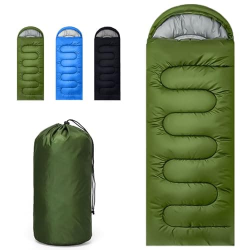 Image of Sleeping Bags for Adult and Kids - Ultralight 3 Season Sleeping Bag for Cold Weather, Compact Backpacking Camping Sleeping Bag for Girls Boys, Lightweight Sleeping Bags for Outdoor Camping (Green)