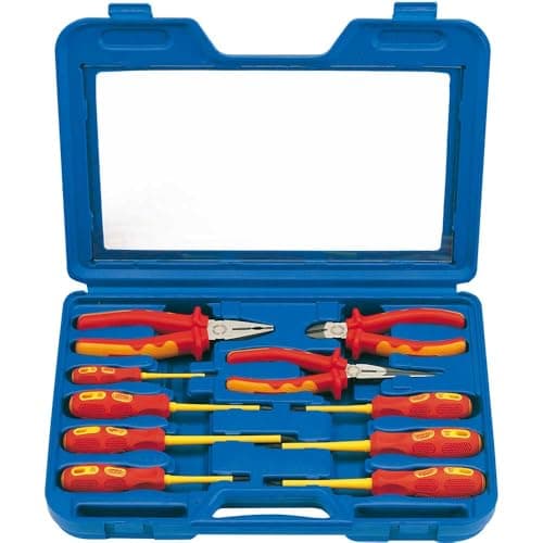 Image of Draper expert 71155 10-Piece Set of VDE Insulated Pliers and Screwdrivers