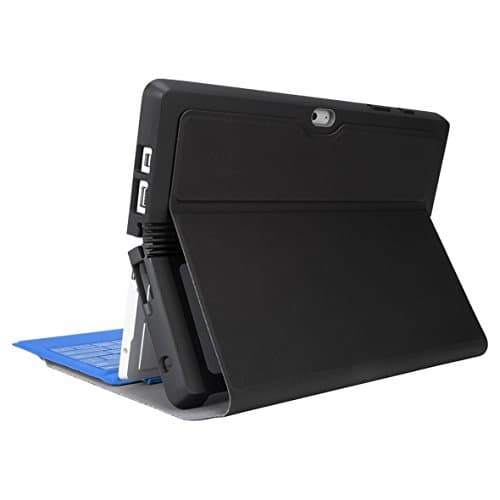 Image of Targus Folio Microsoft Surface 3 Tablet Protective Case fit 10.8-Inch with Hands Free Kickstand, Military Grade Drop- Safe Protection, Secure Closure, Water-resistant, Black (THZ617GL)